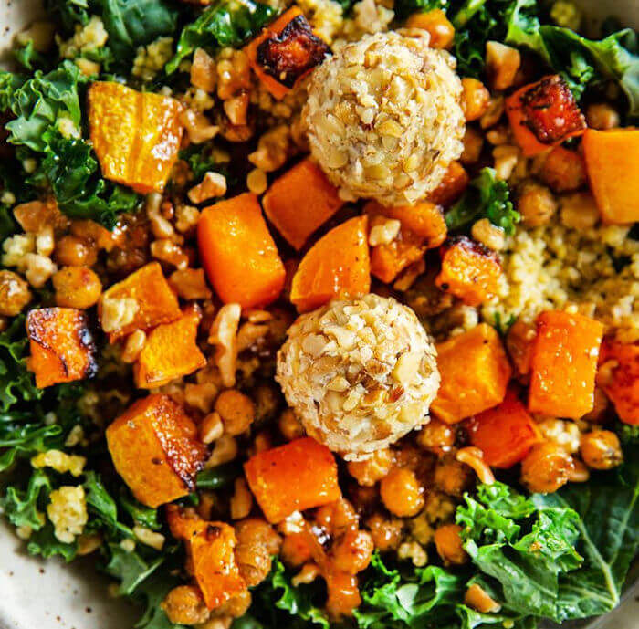 Roasted Butternut and Kale Bowl